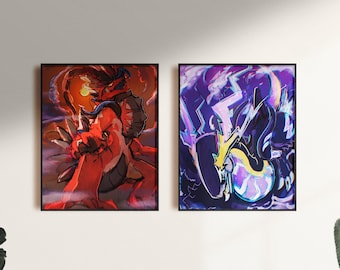 Koraidon & Miraidon Prints 8.5"x11" Artwork Fan Art Gift for Fans Room Decor