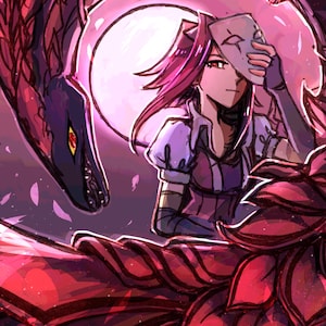 Aki Izayoi Akiza Izinski Dragón Rosa Negro - 5Ds YGO - Póster de 11"x17"