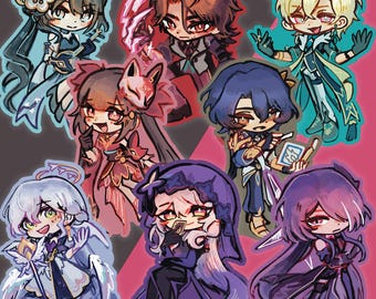 Honkai Star Rail Charms Key Chains  Vol 1 Ruan Mei Gallagher Aventurine Dr. Ratio Sparkle Robin Black Swan Acheron