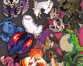 Monster Hunter Charm Keychain Monhun Tigrex Khezu Tetranodon Astalos Barioth Anjanath Malzeno Magnamalo Rajang Valstrax