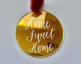 Custom Gold Mirror Glaze Ornament, Personalized Christmas Ornament