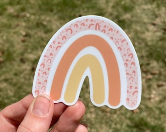 Orange & Yellow Rainbow Vinyl Sticker: Hydroflask, Laptop, Planner