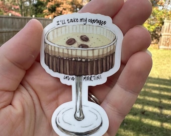 Espresso Martini Sticker: Durable Vinyl Laptop Decal
