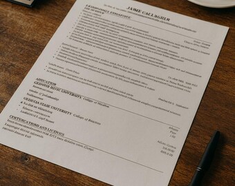 Professioneel cv: (digitale download, 8,5 x 11 pdf/jpg)
