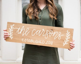 Custom Wood Sign, Personalized Family Name, Housewarming Gift