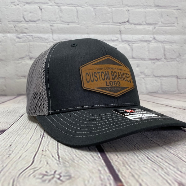 Custom Leather Logo Hat Bulk Etsy