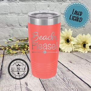 Beach Please Polar Camel Tumbler, Personalized Tumbler, Insulated Travel Mug, Beach Vacation Tumbler, Family Vacation Tumblers, Beach Trip