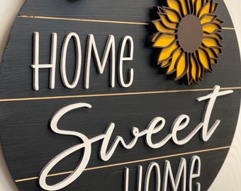 Interchangeable Home Sweet Home Door Hanger, Shiplap Door Hanger, All Season Door Hanger, Housewarming Gift, Interchangeable Sign