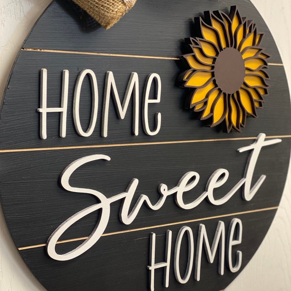 Interchangeable Home Sweet Home Door Hanger, Shiplap Door Hanger, All Season Door Hanger, Housewarming Gift, Interchangeable Sign