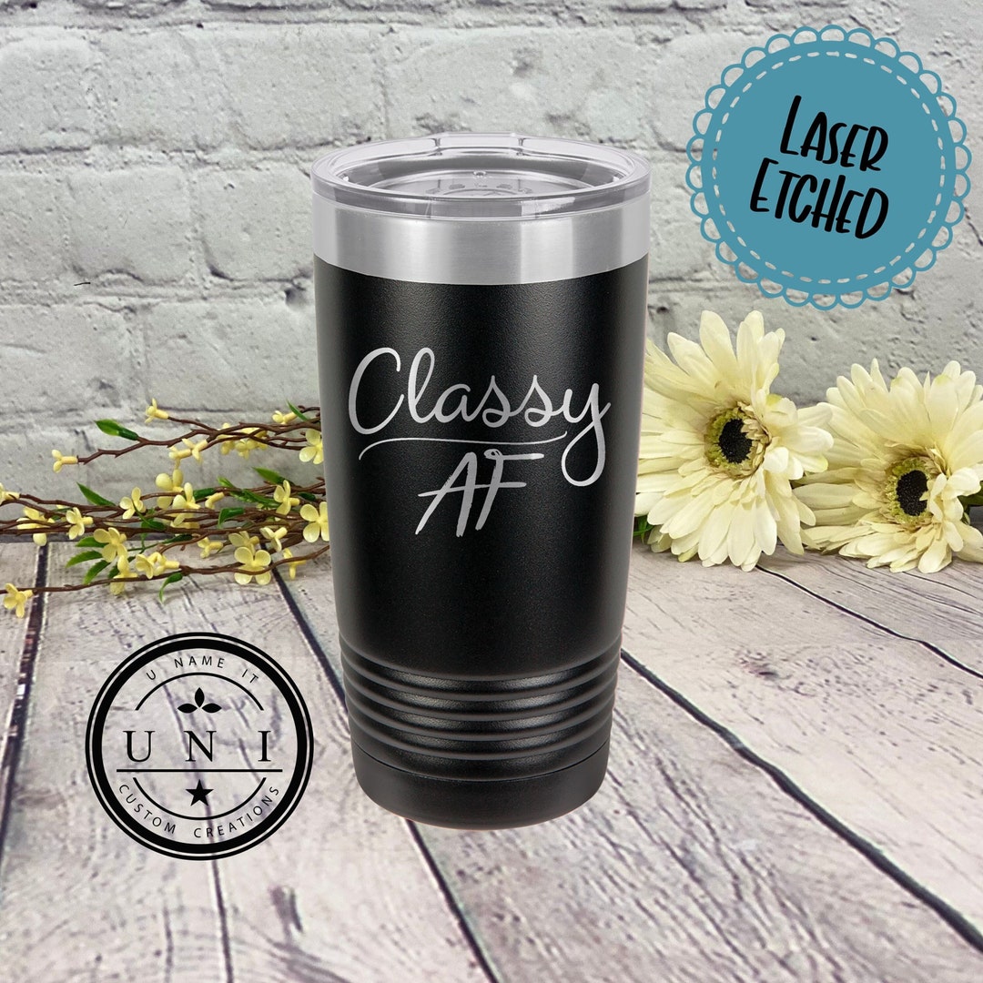 Personalized Initials A-F Floral Wreath Skinny Tumbler