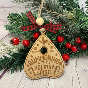 The Spirit Of Christmas Ornament, Engraved Wooden Ornament, Funny Christmas Tree Decoration, Adult Humor Christmas Gift Tag, Drinking Gift