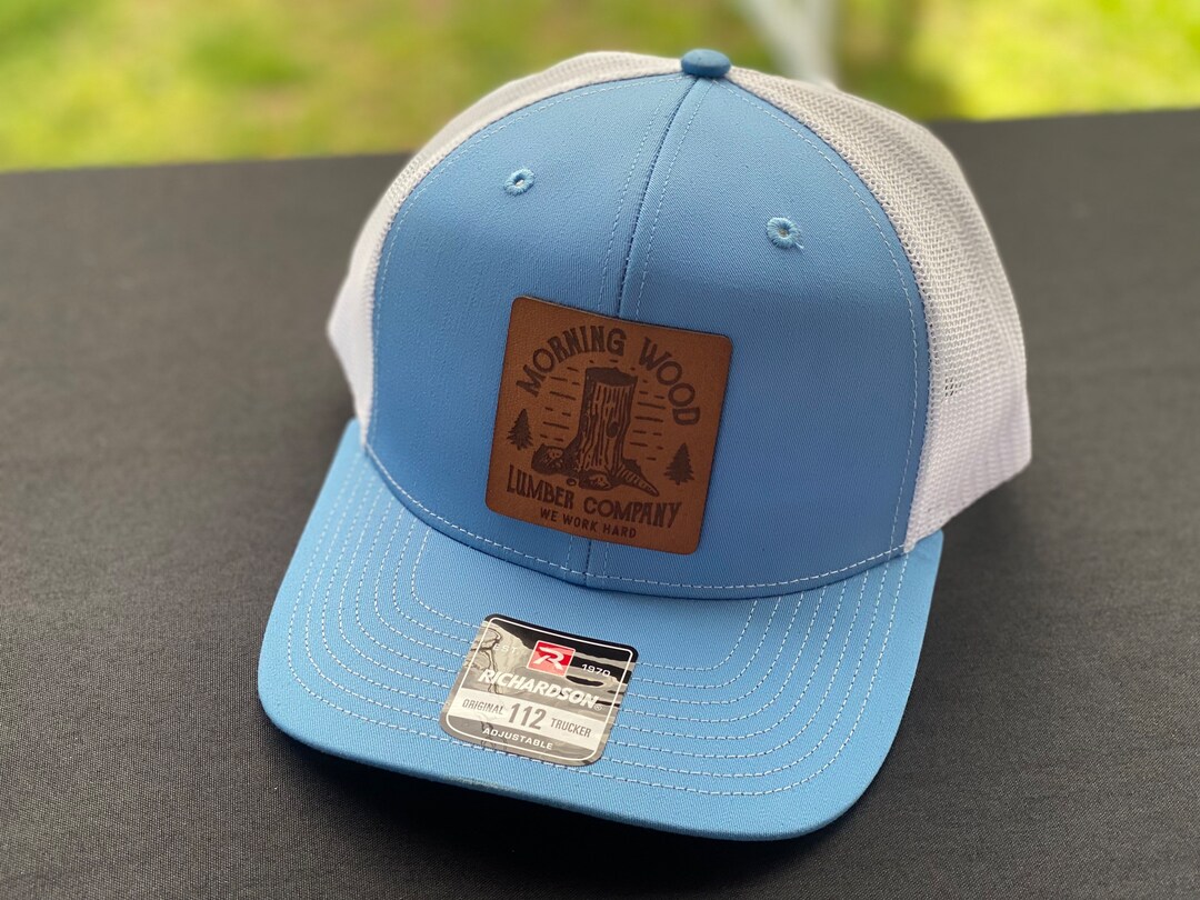 Morning Wood Lumber Company 112 Hat, Laser Engraved Leather Patch Hat