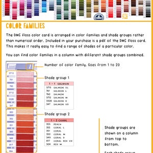 DMC embroidery thread colors cards family number and name image 5