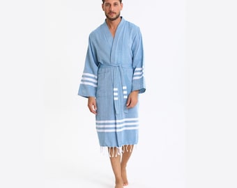 Peignoir de coton turc, peignoir kimono, peignoir, peignoir de coton, peignoir pour femmes, peignoir pour hommes, peignoir à essence unisexe