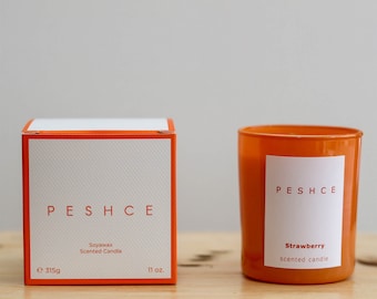 L.Orange Strawberry Scented Candle, Candle , Strawberry Candle