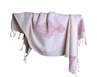 Turkish Towel Runner, Turkish Towel, Guest Towel, Runner, Pink