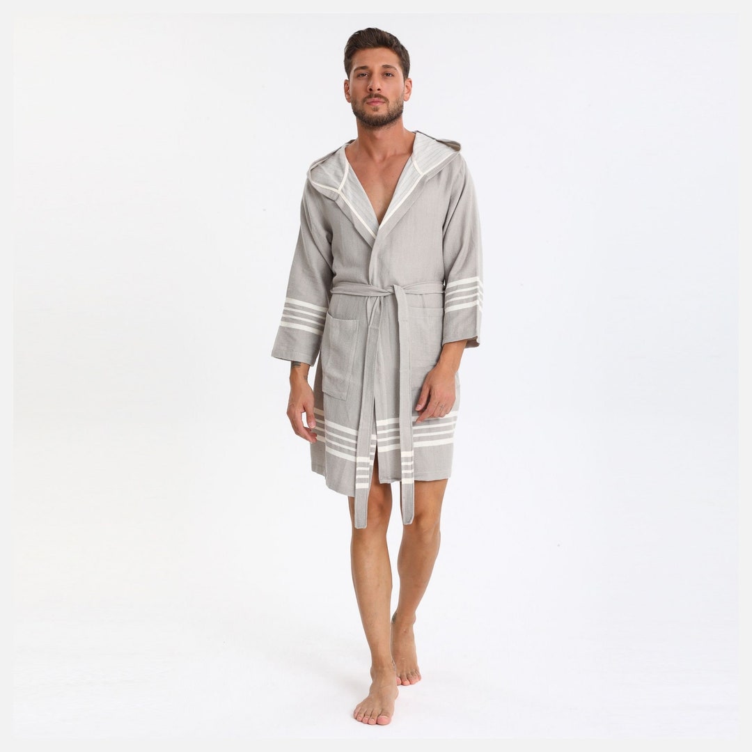Turkish Cotton Bathrobe, Hooded Bathrobe , Bathrobe, Cotton Bathrobe