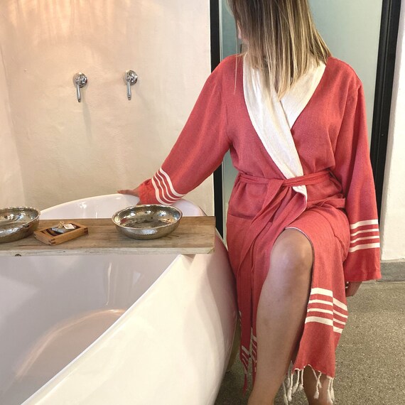 Turkish Bathrobe Peshtemal Bathrobe Bathrobe Cotton Etsy