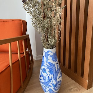 Vaso de azulejo turco azul feito à mão