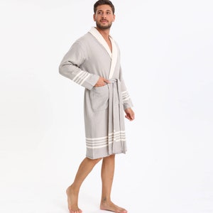 Turkish Cotton Bathrobe, Cotton Bathrobe, Women&#39;s Bathrobe, Men&#39;s Bathrobe , Unisex Bathrobe ,Beige Terry Bathrobe