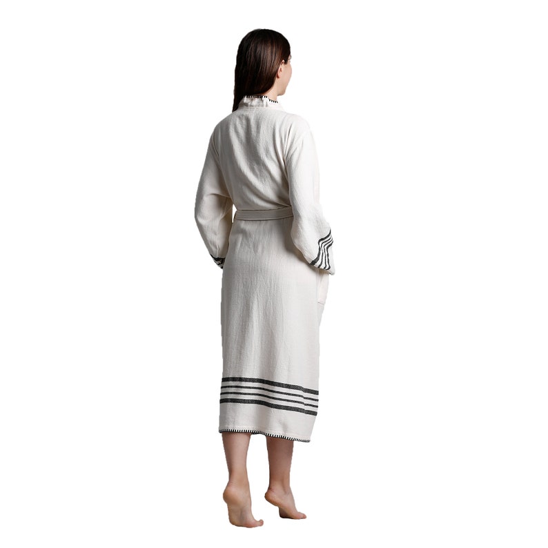 Turkish Cotton Bathrobe White Etsy