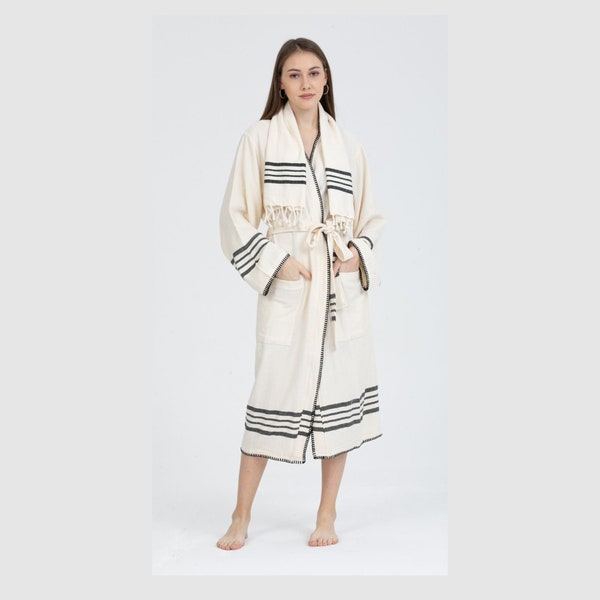 Turkish Cotton Bathrobe, Kimono Bathrobe , Bathrobe, Cotton Bathrobe,  Women's Bathrobe, Bridal Robe, Bridesmaid Robe