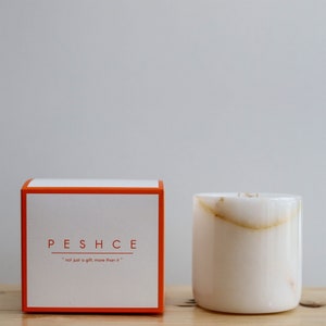 Marble Candle Sandalwood , Scented Candle