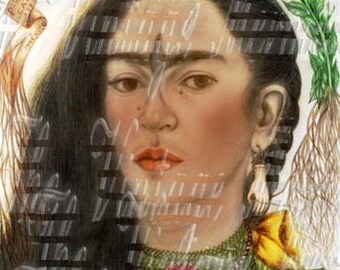 Crafts Fabric Block Vintage Frida Kahlo Drawing Mexico Famous Artist Sewing Applique FK105