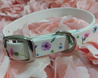 Floral Biothane Dog Collar – UV Printed Flower Design