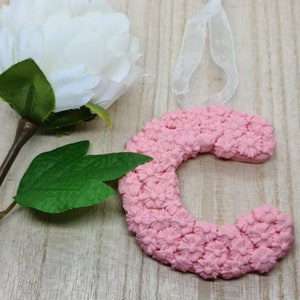 Letras florais de argila de polímero - Letra floral - Nome floral - Número floral - Letra de flor - Letras personalizadas