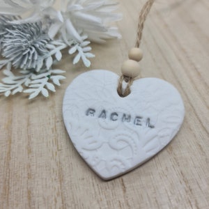 Polymer Clay - Medium Heart - Personalised decoration - Hanging Heart - Decoration - Ornament