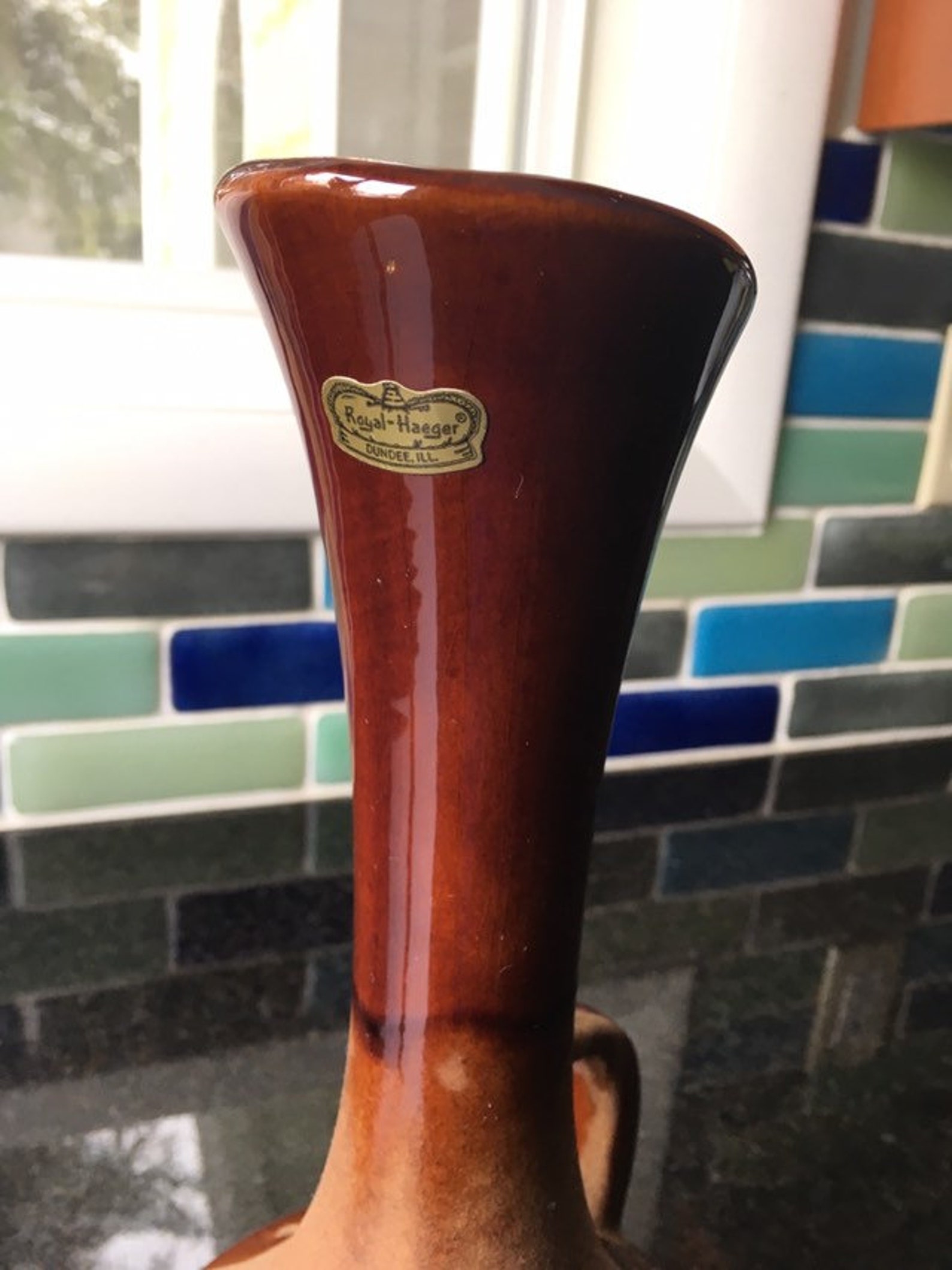 Vintage Royal Haeger Pottery Long Neck Pitcher Vase Etsy