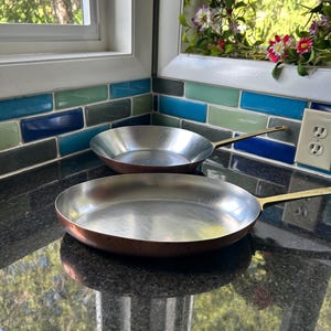 Vintage Paul Revere Ware Copper Sauté Pan Set 2 Skillets 1970’s Limited Edition