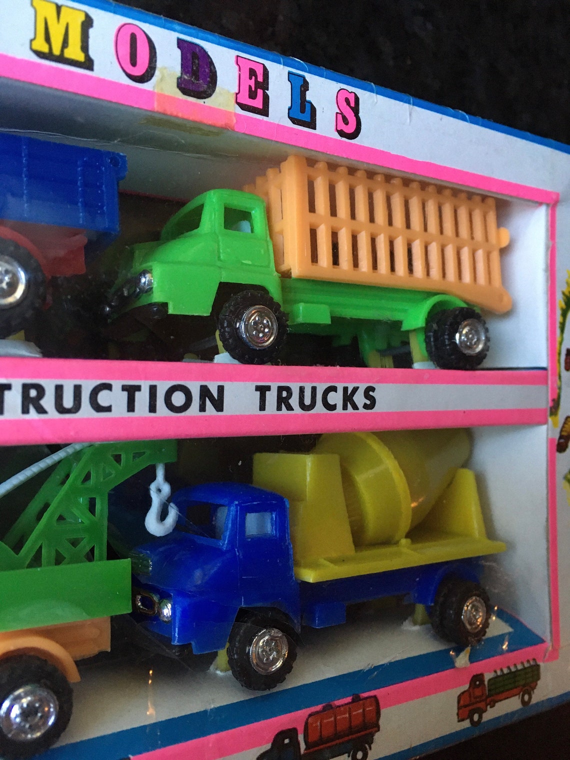 Vintage Plastic Toy Truck Set of 6 Original Box Hong Kong Etsy