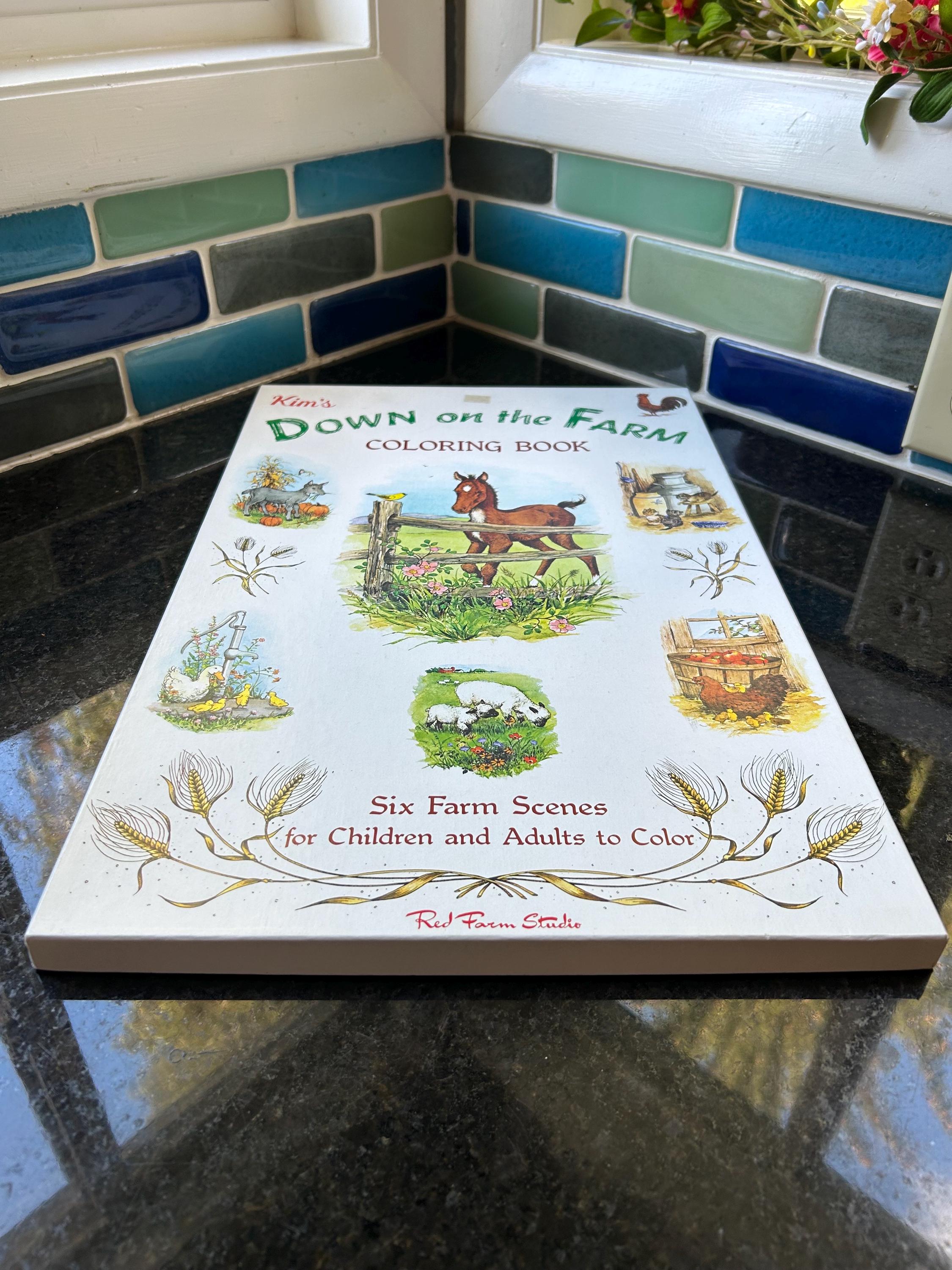 Red Farm Studio Vintage NEW “down on the Farm Coloring Book W/ Original Box Six Farm ...