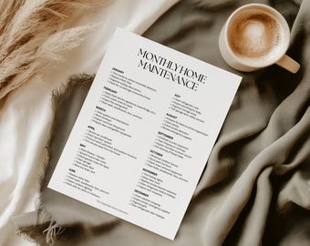 Home Maintenance Checklist Printable | Annual Home Planner | Monthly Homeowner Checklist | Home Binder | PDF