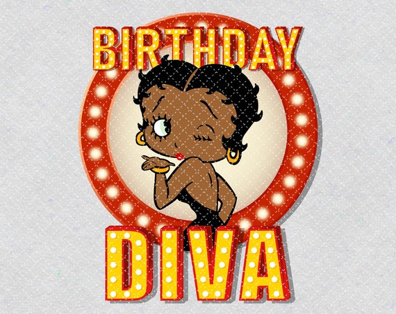 Black Betty Boop PNG Printable Black Woman Png Birthday | Etsy