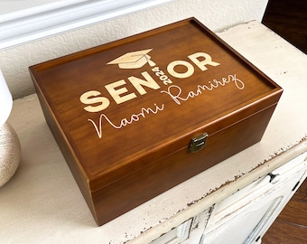 Personalized Graduation Gift Box, Senior Class of 2024 Keepsake Box, College Graduation Memory Box, Girl or Boy High School Graduation Gift