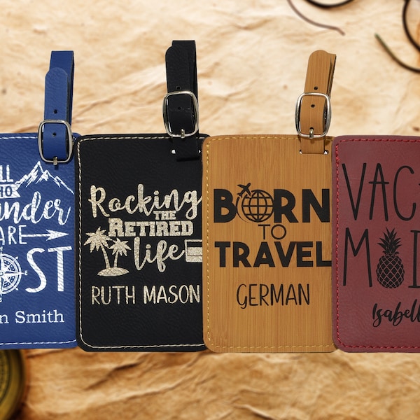 Luggage Tags Personalized, Custom Luggage Tag, Backpack Tag, Travel Gifts, Travel Accessories, Travel Essentials