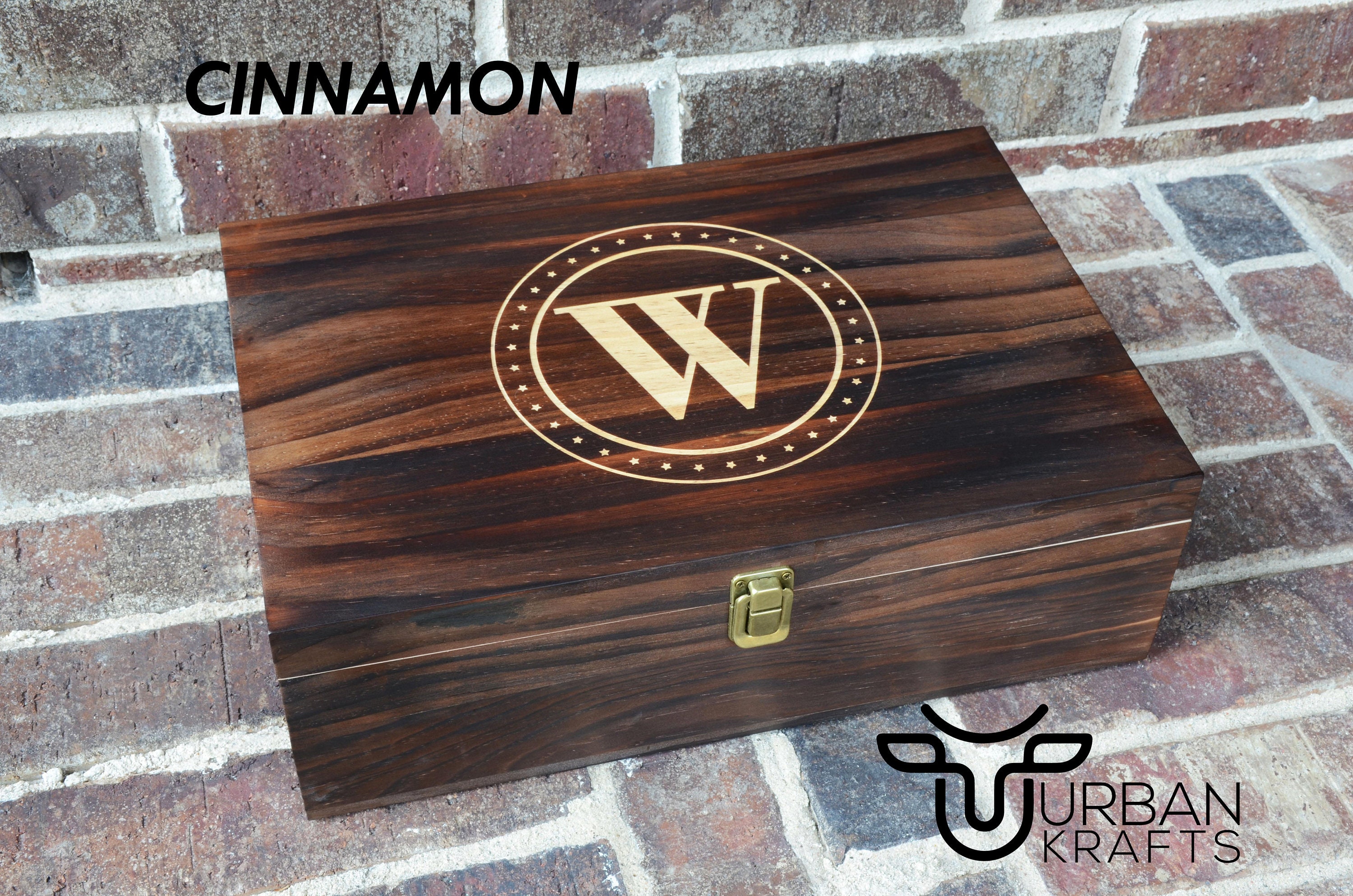 large wooden hinged box