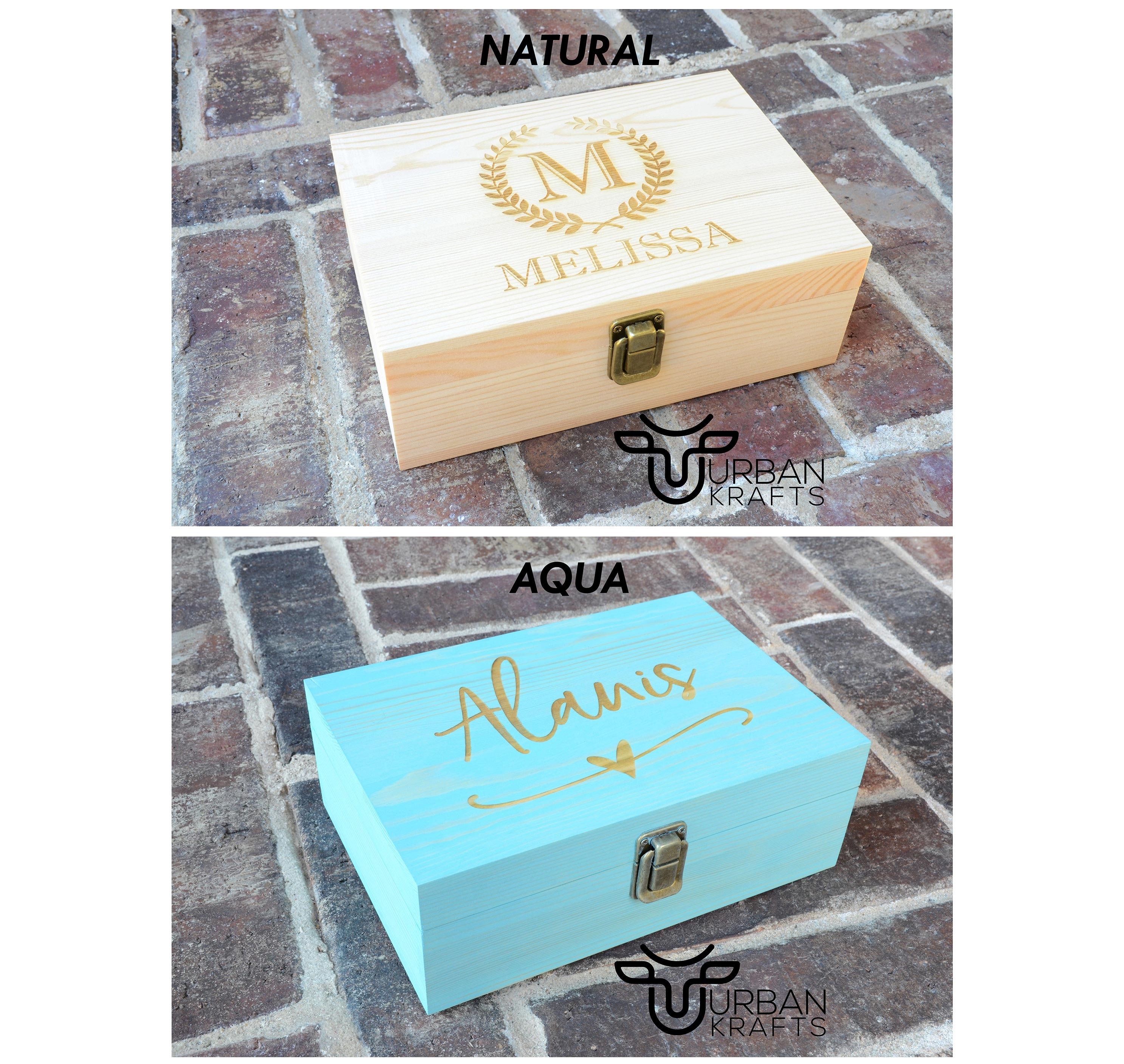 Personalized Wooden Box Storage, Custom Wooden Box for Him, Large Wood Box with Lid, Gifts for