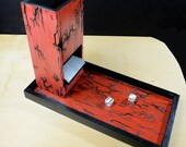 Dice Tower and tray with very unique, one of a kind Lichtenberg figures!