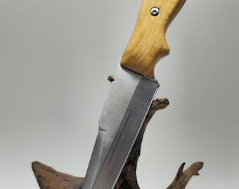 Fixed Blade Tanto Point Knife for Hunting and Fishing - 11-1/2" with Sassafras wood handles