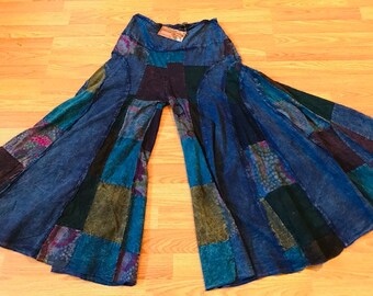 pink and purple patchwork pants