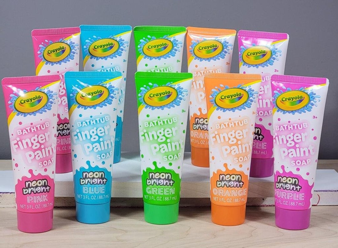 10 Pk Crayola Bathtub Finger Paint Soap 5 NEON Colors Kids Etsy