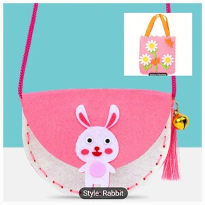 2-Girls Purse Craft Kits-DIY Toy Felt Kids Craft Kits-No Scissors/Glue Needed