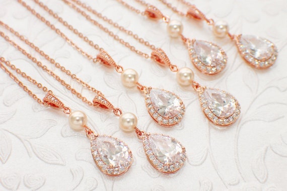 gold necklace bridesmaid