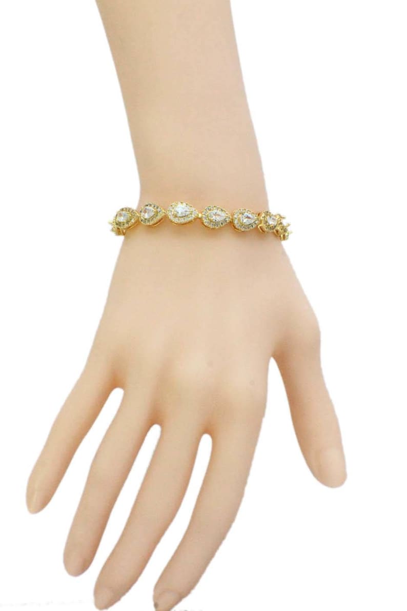 crystal bridesmaid bracelet earrings gold bridesmaid jewelry set bridal earring bracelet set Gold wedding jewelry set bridal party gift
