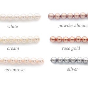 Pearl jewelry set, bracelet earring set, Swarovski pearl, cubic zirconia, pearl bracelet, pearl drop earrings, wedding bracelet and earrings image 5