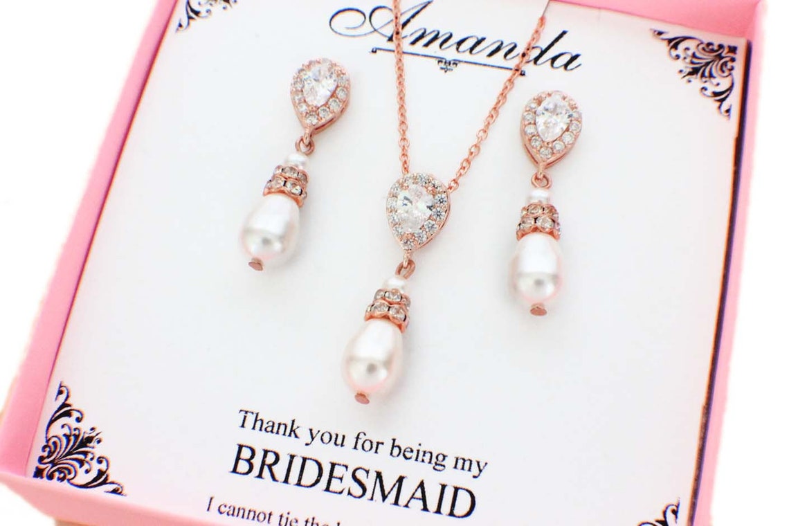 Gold bridesmaid jewelry set silver bridesmaid jewelry set Etsy